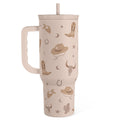 SANDJEST Pumpkin Tumbler with Handle and Straw 40oz – Stainless Sleel Slider Tumbler Travel Coffee Mug for Women - Gift Idea for Fall Autumn Halloween