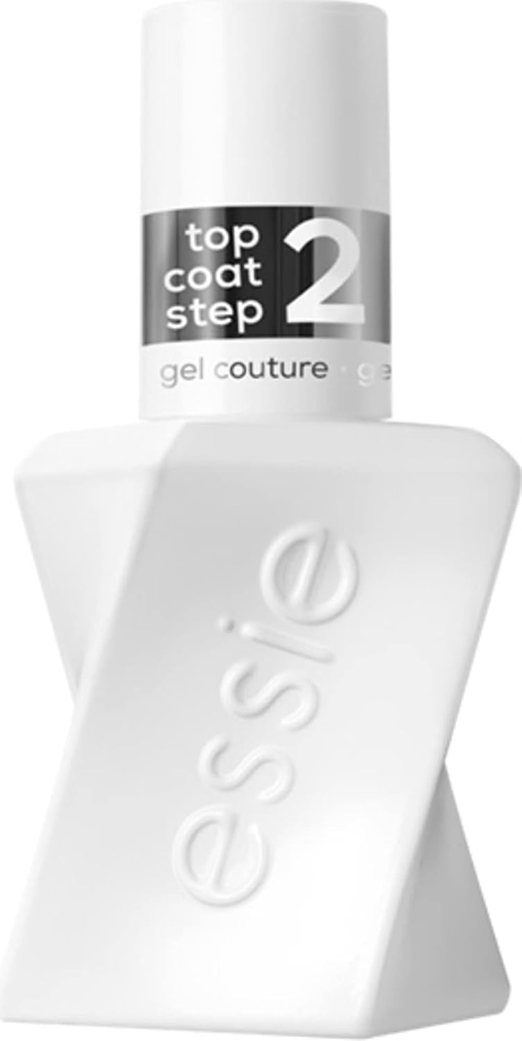 Essie Gel Couture Long-Lasting Nail Polish, Vegan, Clear, Shiny Top Coat, 0.46 fl oz