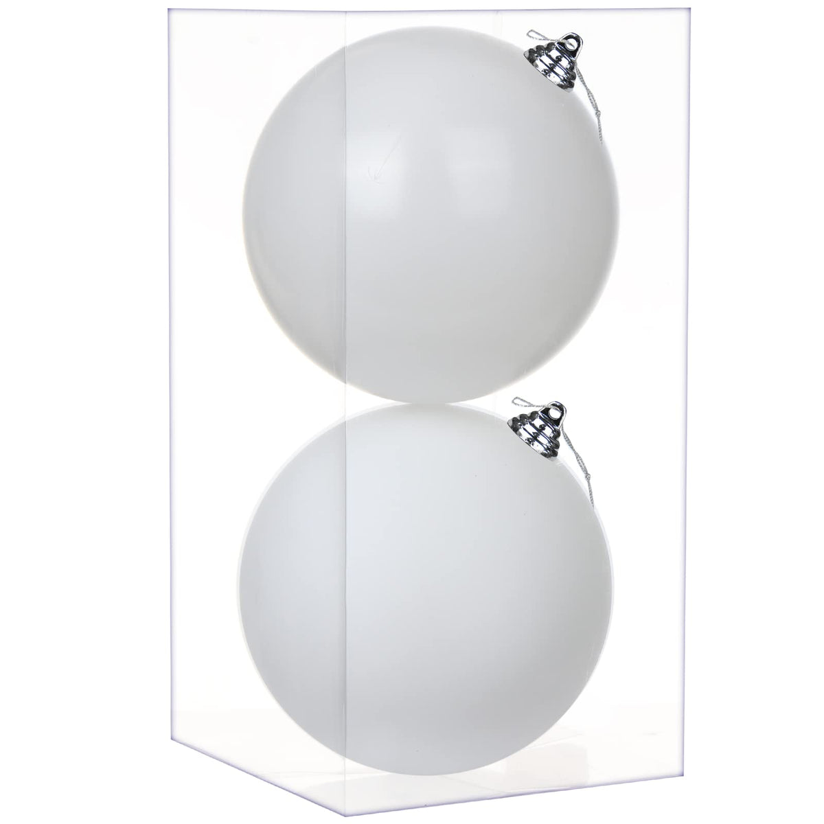 GnFlus Large Shatterproof Christmas Ball Ornaments, Red, 5.9" (2 Pcs), Classic Style, Hanging, Plastic, Christmas, Birthday, New Year, Anniversary, Valentine's Day