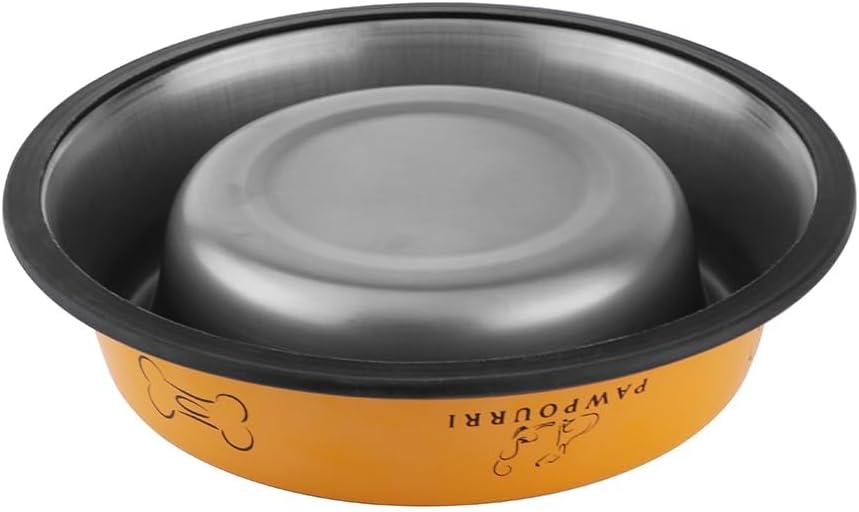 2Pc Stainless Steel Dog Bowls Set - Non-Slip Food and Water Bowl 16 Oz - Dishwasher-Safe, Rust Resistant Steel Pet Bowls for Small Dogs & Puppies | Durable Dog Feeding Bowl - Orange