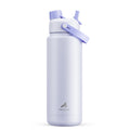 POWCAN 26 oz Insulated Water Bottle with 2-in-1 Straw and Spout Lid, Keep Cold 24H, Leak-Proof, Fits in Car Cup Holder, Stainless Steel Water Bottle for Sports, Travel, and School (Cotton Candy)