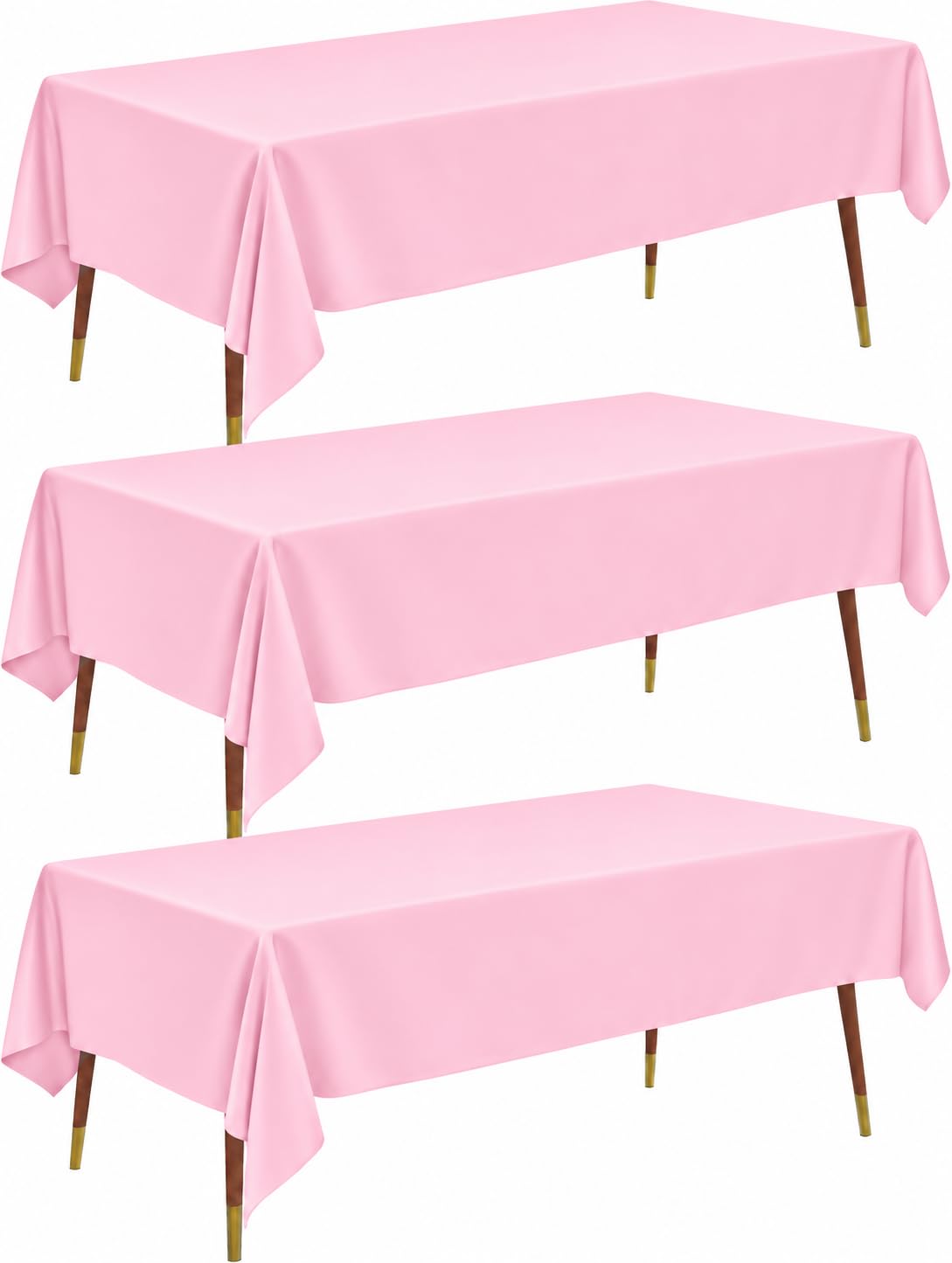 Pureegg Plastic Table Cloth Disposable 54x108 Gold 3Pack