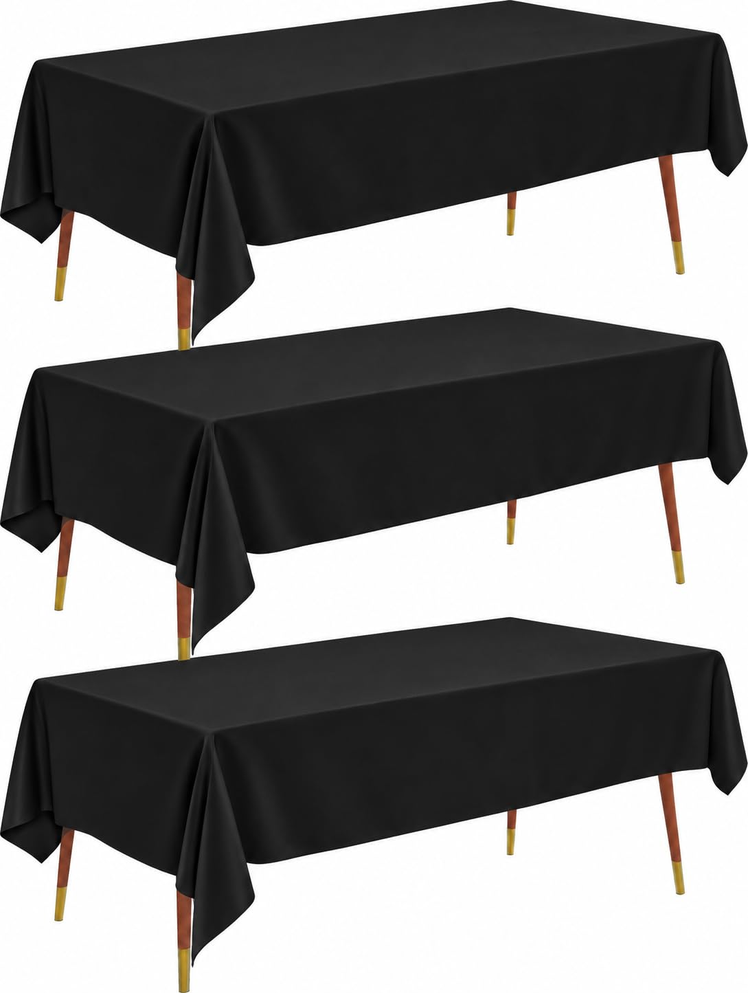 Pureegg Plastic Table Cloth Disposable 54x108 Gold 3Pack