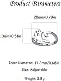 Halloween Black Witch Hat Ghost Band Rings for Women Silver Plated Adjustable Pumpkin Broom Witch Open Wrap Finger Ring Expandable Comfort Fit Fashion Holiday Jewelry for Theme Party