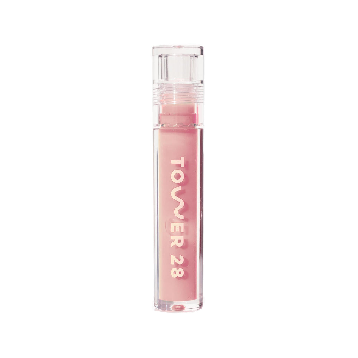 Tower 28 ShineOn Lip Gloss Jelly, Pistachio (0.13 oz) | Nude Pink Tinted Lip Oil with Hydrating Lip Balm Formula, Non-Sticky, High-Shine Gloss with Nourishing Oil Blend
