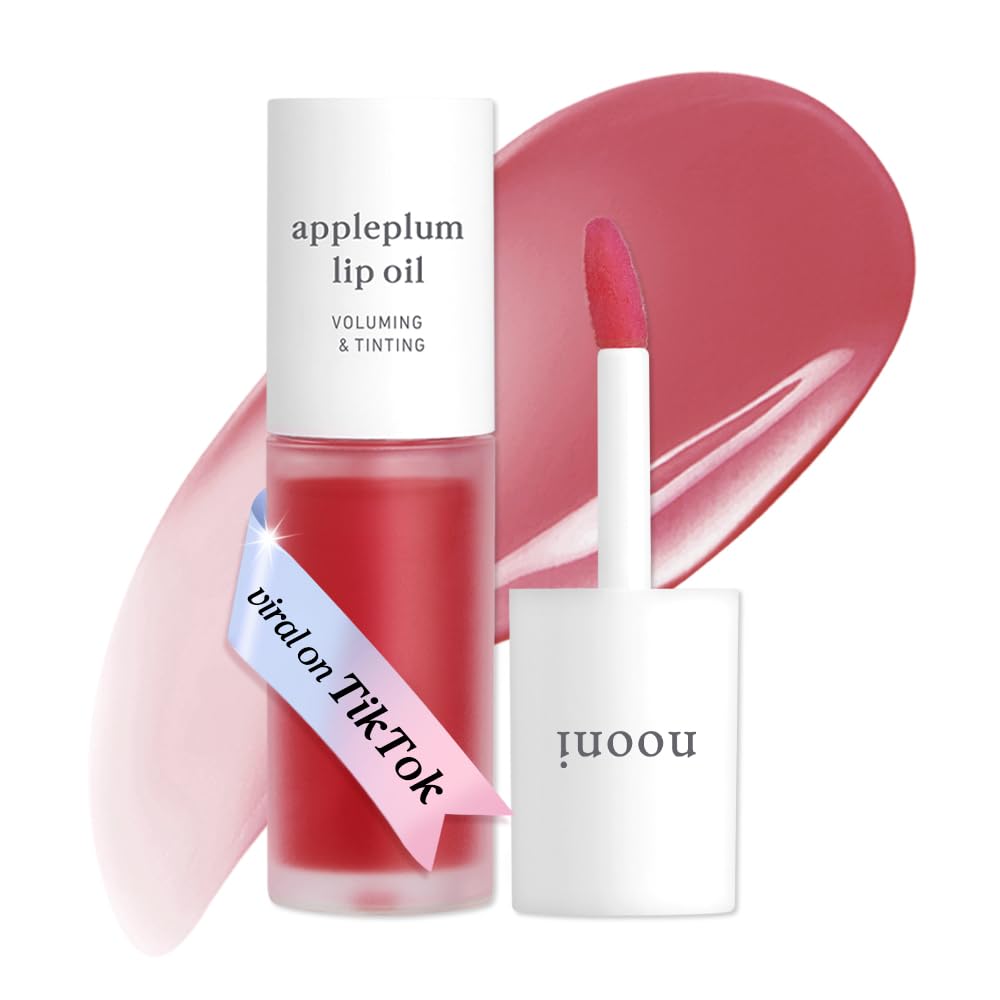 NOONI Korean Lip Oil - Applepeony | Long-Lasting, Moisturizing, Plumping, Revitalizing for Dry Lips, Waterproof, No Peel Off, Hydrating Lip Stain, Stocking Stuffers, Cute Stuff, 0.12 FL Oz