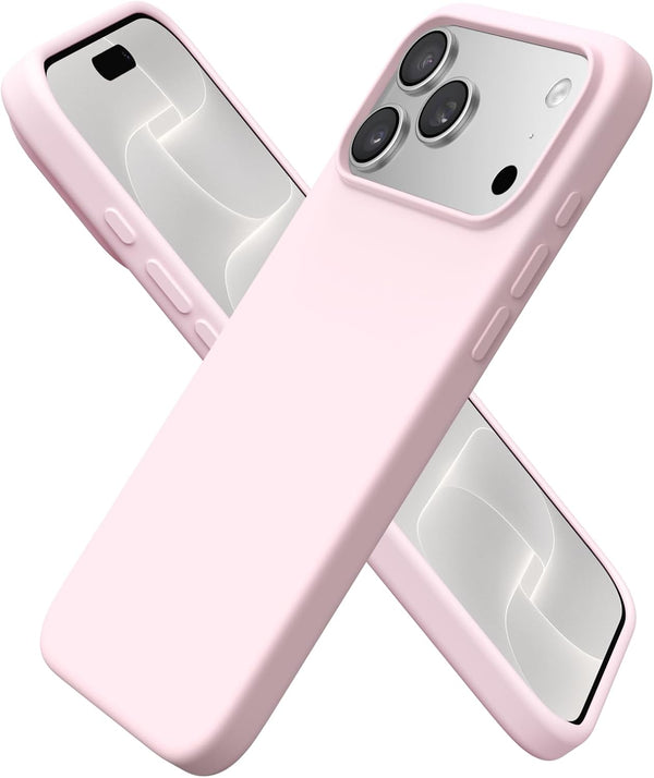 ORNARTO for iPhone 18 Pro Max Case, Liquid Silicone, Chalk Pink