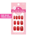 Olive & June Super Stick Press-On Nails, Gelato Pink, Short, Round | No glue needed; 32 non-toxic tab nails in 16 sizes, easy on-off, non-damaging, 7-day wear; salon-quality mani at home