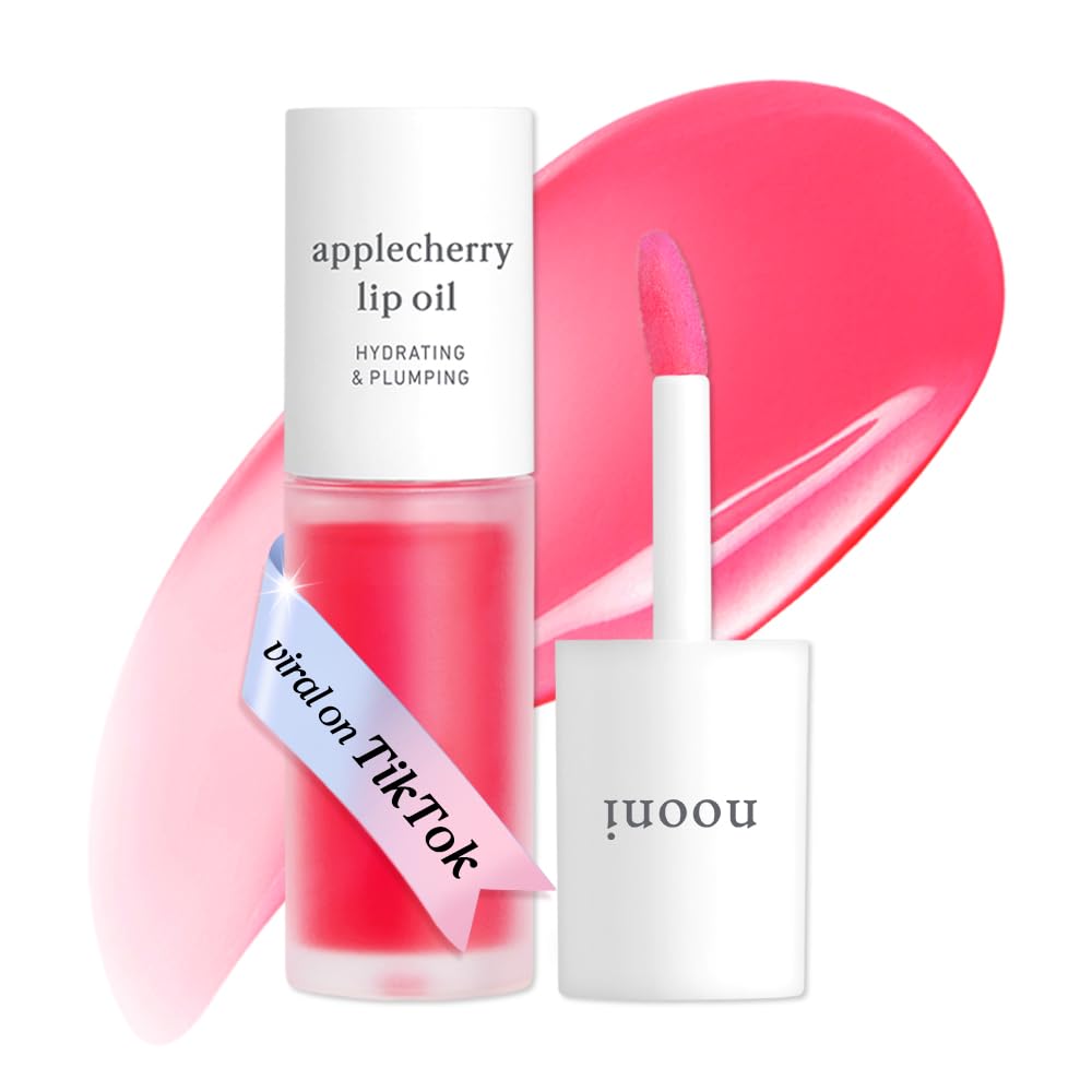 NOONI Korean Lip Oil - Applepeony | Long-Lasting, Moisturizing, Plumping, Revitalizing for Dry Lips, Waterproof, No Peel Off, Hydrating Lip Stain, Stocking Stuffers, Cute Stuff, 0.12 FL Oz