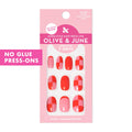 Olive & June Super Stick Press-On Nails, Gelato Pink, Short, Round | No glue needed; 32 non-toxic tab nails in 16 sizes, easy on-off, non-damaging, 7-day wear; salon-quality mani at home