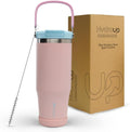 Sport Tumbler 32oz Stainless Steel Water Bottle, Vacuum Insulated with 2-in-1 Lid (Straw & Spout), Leak-Proof Reusable Travel Mug for Hot and Cold Drinks