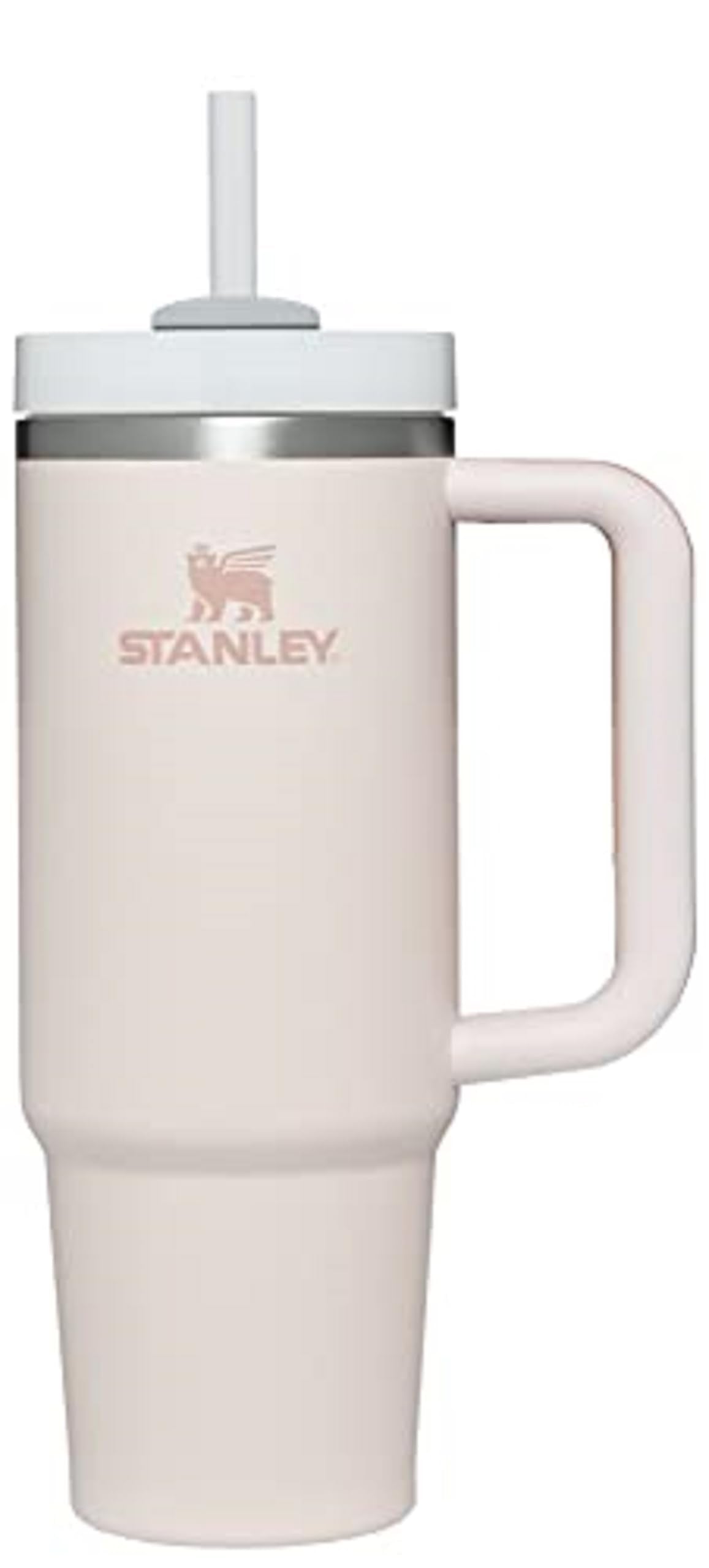 STANLEY Quencher H2.0 Tumbler with Handle and Straw 40 oz Flowstate 3-Position Lid Cup Holder Compatible for Travel Insulated Stainless Steel Cup BPA-Free Rose Quartz 2.0