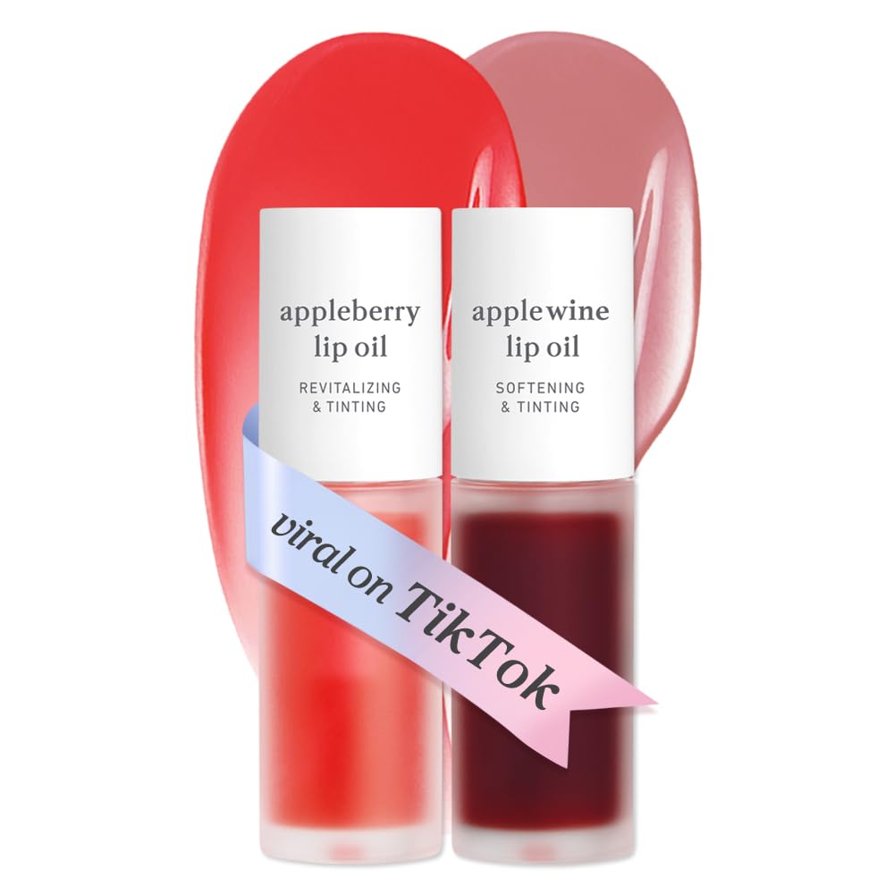 NOONI Korean Lip Oil - Applepeony | Long-Lasting, Moisturizing, Plumping, Revitalizing for Dry Lips, Waterproof, No Peel Off, Hydrating Lip Stain, Stocking Stuffers, Cute Stuff, 0.12 FL Oz