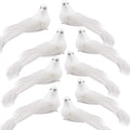 UWIOFF 12 Pcs Artificial White Dove Birds Clip On Christmas Tree Ornament