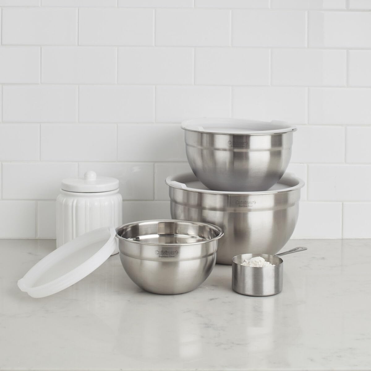 Cuisinart Mixing Bowl Set, Nesting Bowls, Stainless Steel, 3-Piece