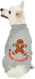 Blueberry Pet Soft & Comfy Merry Christmas Holiday Festive Gingerbread Man Pullover Turtleneck Fall Winter Dog Sweatshirt Coat, Back Length 10", Warm Clothes for Small Dogs