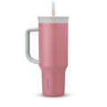 Owala FreeSip Tumbler Insulated Stainless Steel Water Bottle with Built-in Straw and Side Handle, For Travel, Work, School, and Sports, 40oz, BPA Free, Leak Proof, Strawberry Fields