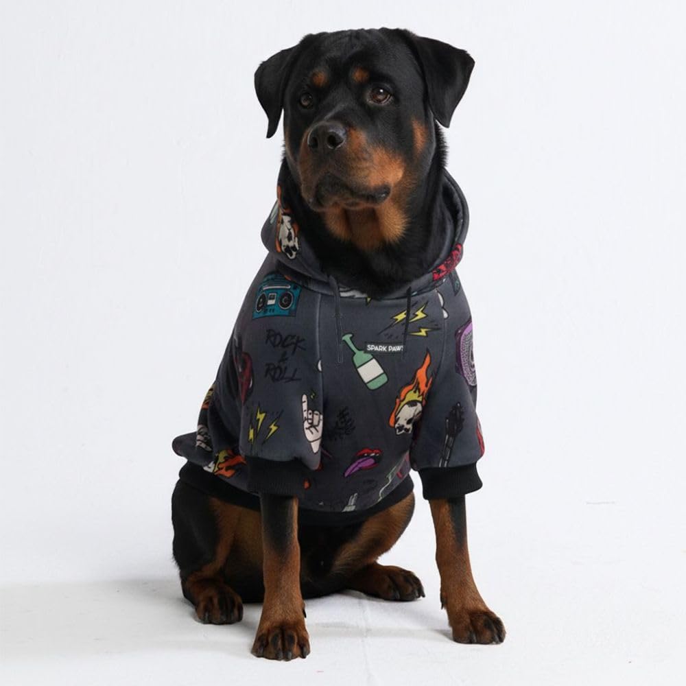 Spark Paws Dog Hoodie – Premium Dog Sweater for Small, Medium, and Large Dogs | Warm Outfits for French Bulldogs, Pitbull, Puppy, Winter Jacket Alternative - Alpine - L
