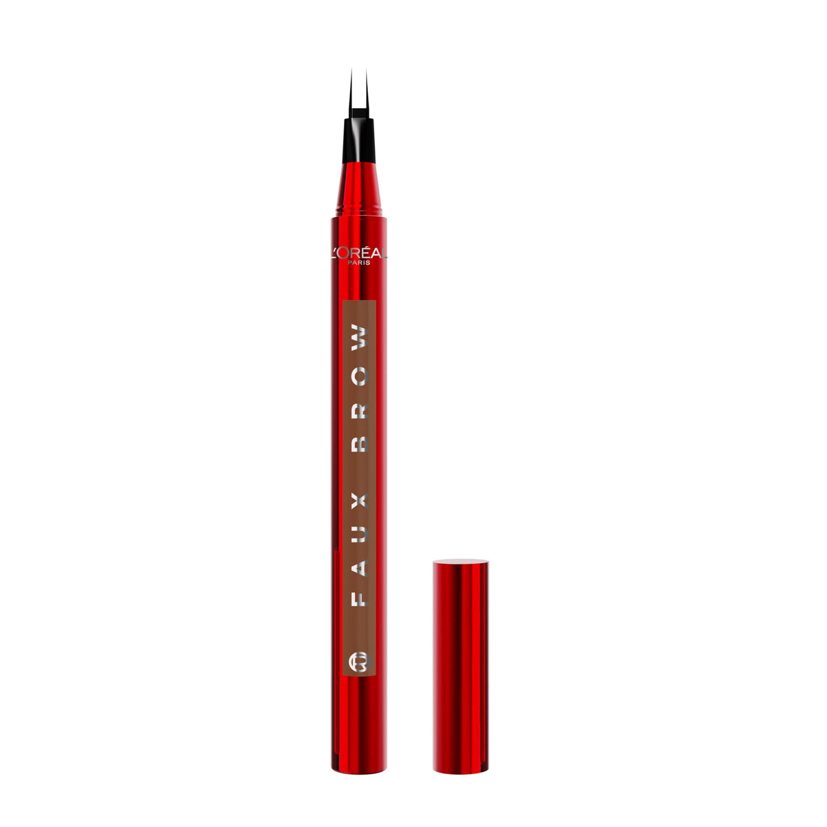 L'Oreal Paris Faux Brow, Hair-Like, Filling Eyebrow Pen with Double-Brush Tip, Fast & Precise Eyebrow Makeup, Dark Brunette, 0.04 Fl Oz