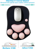 WESAPPINC Cat Paw Mouse Pad with Wrist Support Soft Silicone Wrist Rests Non Slip Ergonomic Mousepad for Office Computer Gaming Desk Decor (10.7x7.8x0.9'') (Black Cherry), large