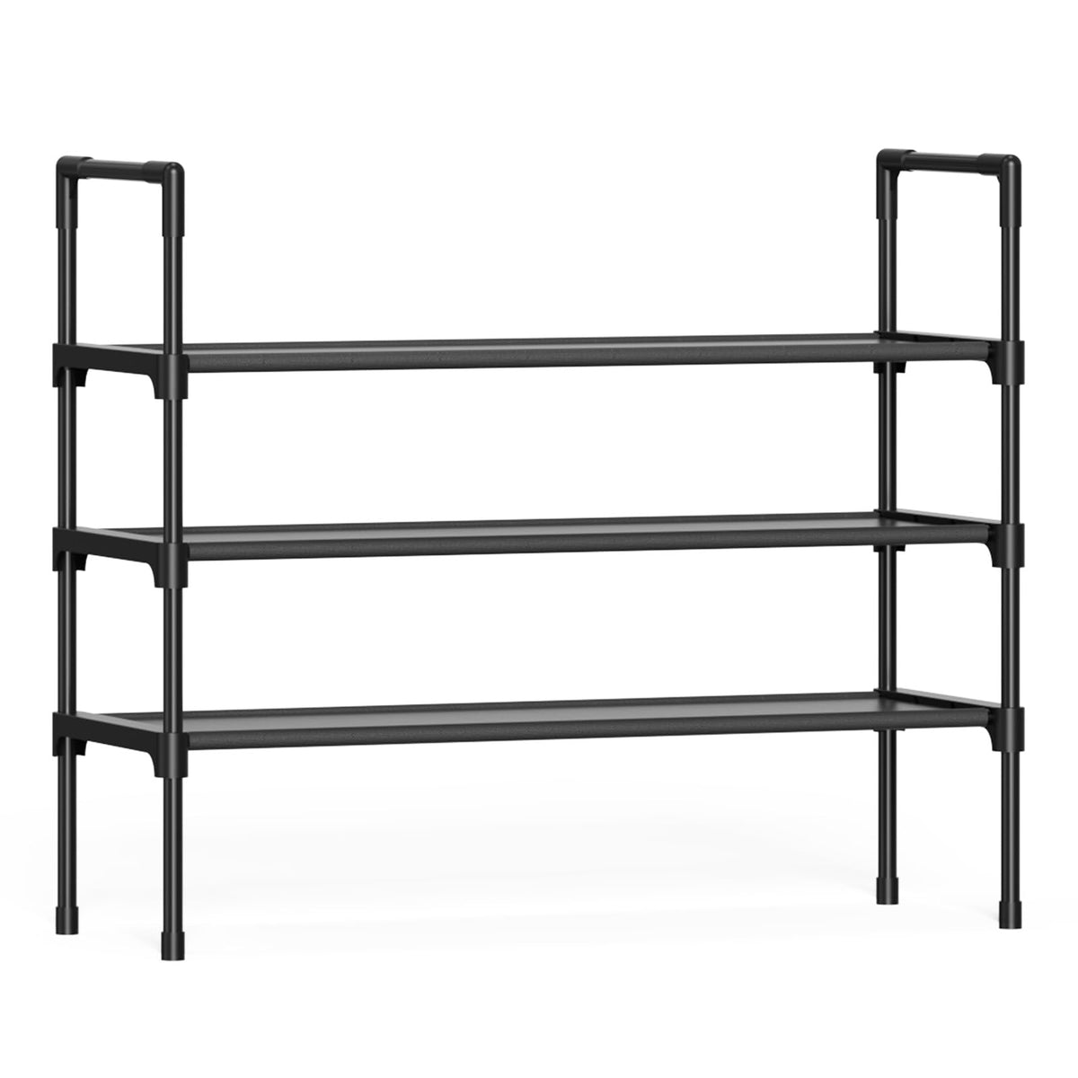 Kitsure 10 Tier Shoe Rack, Tall Shoe Organizer, 32.2" Wide, Black | Large-Capacity Shoe Storage with Hooks, Shoe Shelf for Closet, Entryway, Bedroom, Living Room, Zapateras Organizer