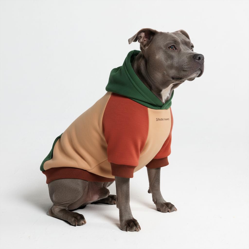 Spark Paws Dog Hoodie – Premium Dog Sweater for Small, Medium, and Large Dogs | Warm Outfits for French Bulldogs, Pitbull, Puppy, Winter Jacket Alternative - Slate Blue - XL