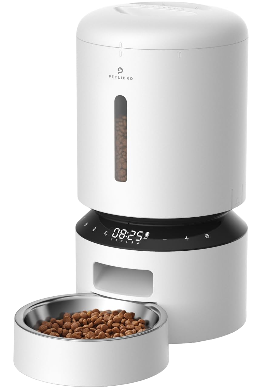 PETLIBRO Automatic Cat Feeder with Camera for Two Cats, 1080P HD Video with Night Vision, 5G WiFi Pet Feeder with 2-Way Audio for Cat & Dog, Low Food & Motion & Sound Alerts, Dual Tray, Black 5L