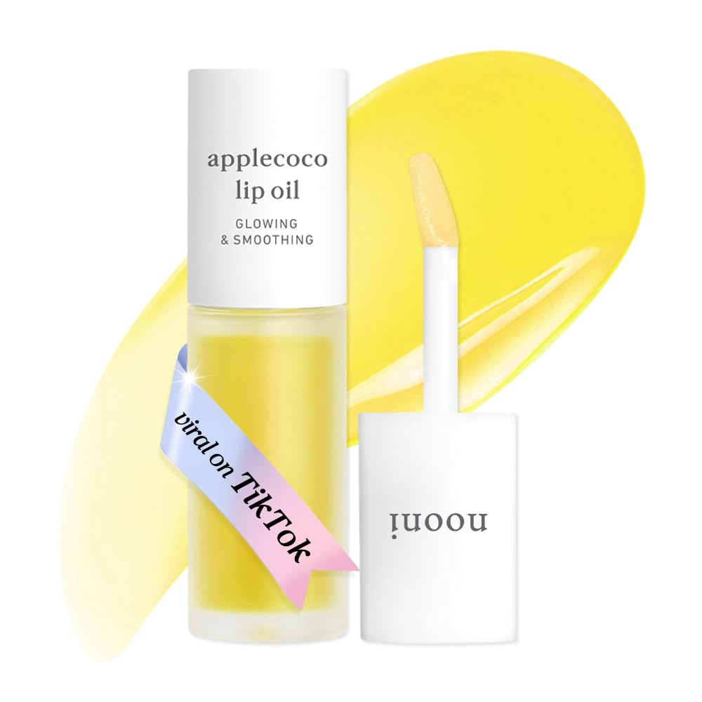 NOONI Korean Lip Oil - Applepeony | Long-Lasting, Moisturizing, Plumping, Revitalizing for Dry Lips, Waterproof, No Peel Off, Hydrating Lip Stain, Stocking Stuffers, Cute Stuff, 0.12 FL Oz