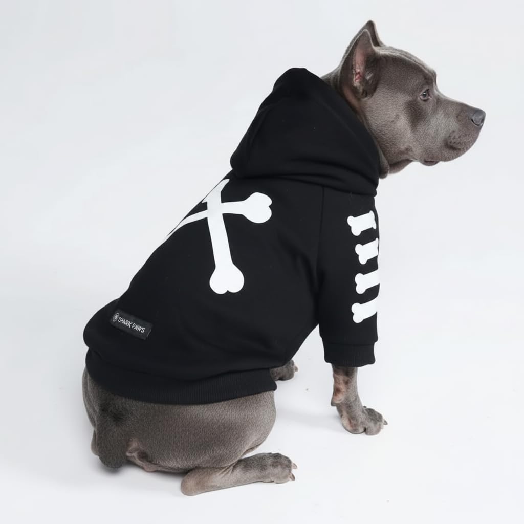 Spark Paws Dog Hoodie – Premium Dog Sweater for Small, Medium, and Large Dogs | Warm Outfits for French Bulldogs, Pitbull, Puppy, Winter Jacket Alternative - Slate Blue - XL