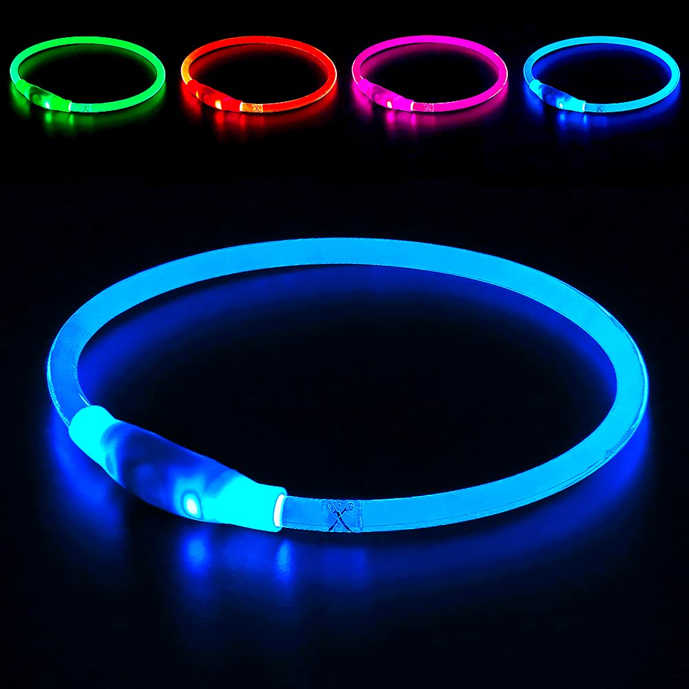 Led Dog Collar, BSEEN USB Rechargeable Flash Dog Necklace Light, Pet Safety Collar Makes Your Beloved Dogs Be Seen at Night for Small Medium Large Dogs(Green)