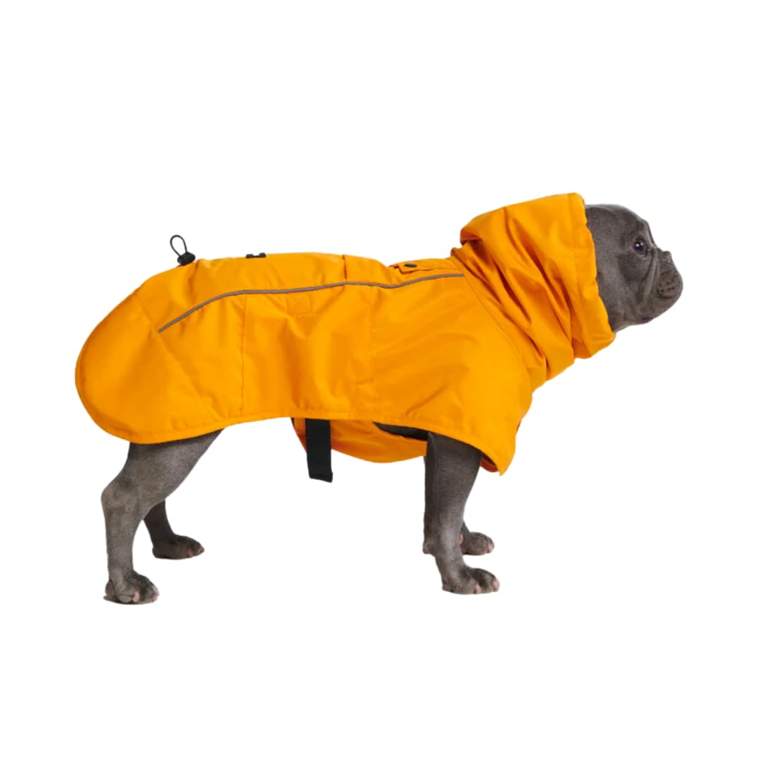 Spark Paws Dog Raincoat, Waterproof Windproof Rain Jacket, for Small Medium Large Extra Large Dogs, Reflective Breathable Full-Body Coverage Dry Suit - Neon White Navy Blue, 2XL