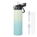 Konokyo 18 oz Insulated Water Bottle with Straw Lid, Stainless Steel Vacuum Sports Water Bottle, Leak-Proof Reusable Metal Flask with Carry Loop, BPA-Free Travel Bottle for Gym, School, Office