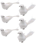 UWIOFF 12 Pcs Artificial White Dove Birds Clip On Christmas Tree Ornament