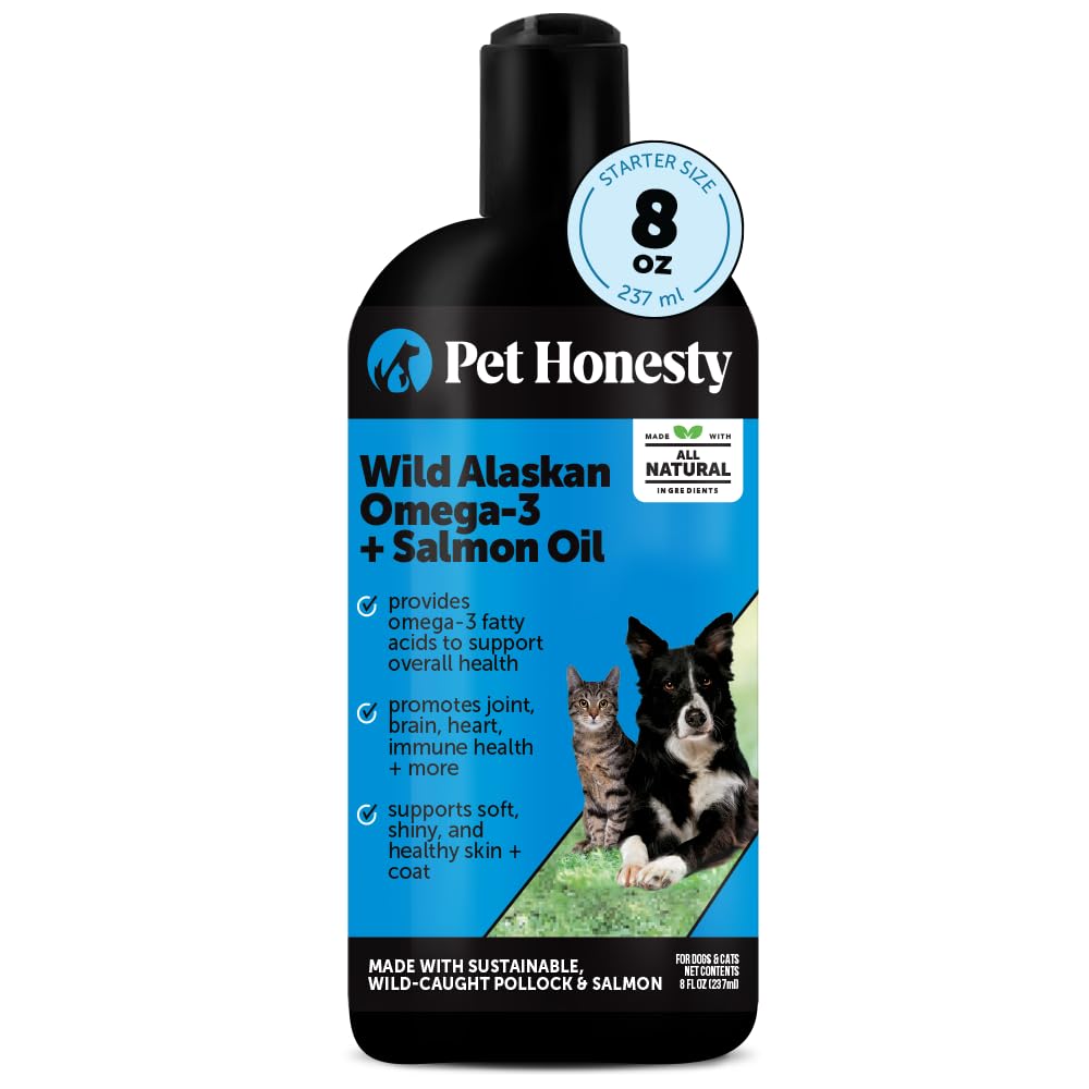Pet Honesty Dog Skin and Coat Supplement with Salmon Oil for Dogs - Allergy Itch Relief + Skin & Coat Health, Dog Food Topper Bone Broth with Salmon Oil, Collagen, Biotin + Vitamin E (12 oz)
