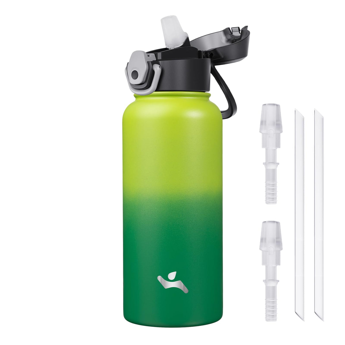Konokyo 18 oz Insulated Water Bottle with Straw Lid, Stainless Steel Vacuum Sports Water Bottle, Leak-Proof Reusable Metal Flask with Carry Loop, BPA-Free Travel Bottle for Gym, School, Office
