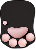 WESAPPINC Cat Paw Mouse Pad with Wrist Support Soft Silicone Wrist Rests Non Slip Ergonomic Mousepad for Office Computer Gaming Desk Decor (10.7x7.8x0.9'') (Black Cherry), large