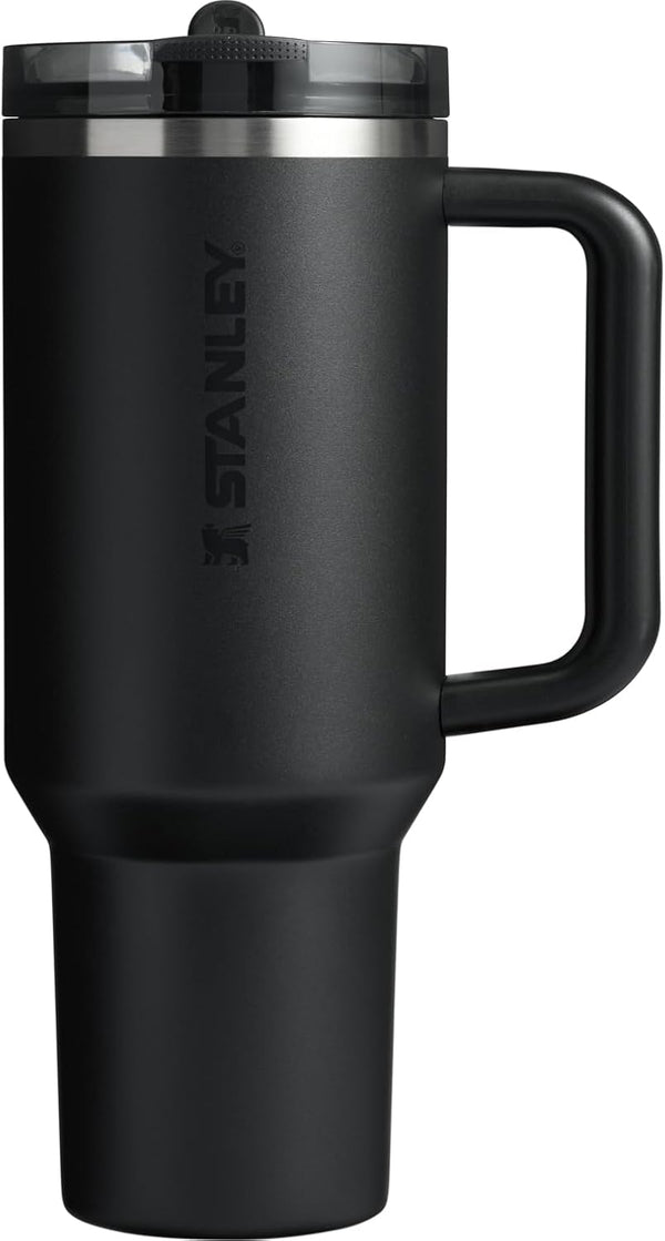 STANLEY Quencher ProTour Flip Straw Tumbler with Leakproof Lid 40 oz | Built-In Straw and Handle | Cup Holder Compatible for Travel | Insulated Stainless Steel Cup | BPA-Free | Black