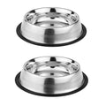 2Pc Stainless Steel Dog Bowls Set - Non-Slip Food and Water Bowl 16 Oz - Dishwasher-Safe, Rust Resistant Steel Pet Bowls for Small Dogs & Puppies | Durable Dog Feeding Bowl - Orange