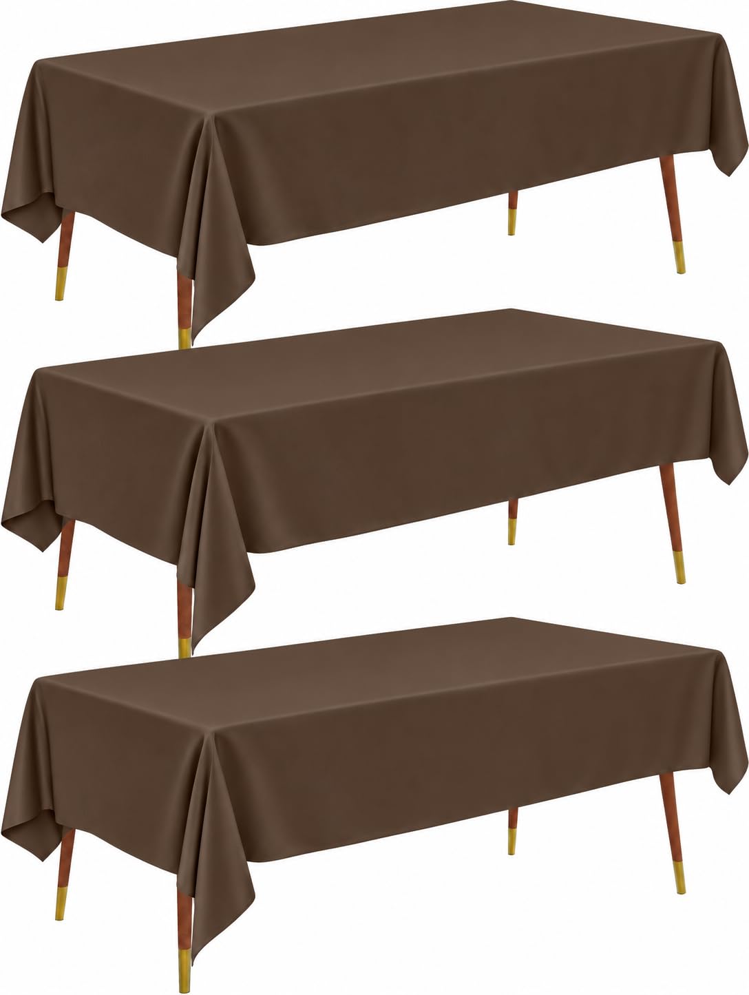 Pureegg Plastic Table Cloth Disposable 54x108 Gold 3Pack