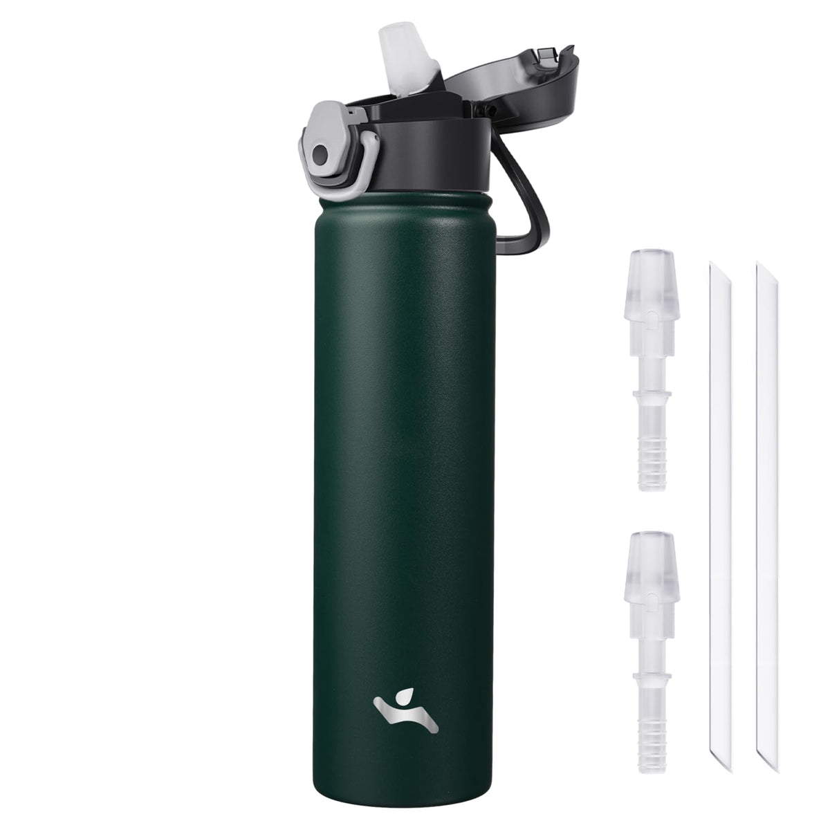 Konokyo 18 oz Insulated Water Bottle with Straw Lid, Stainless Steel Vacuum Sports Water Bottle, Leak-Proof Reusable Metal Flask with Carry Loop, BPA-Free Travel Bottle for Gym, School, Office