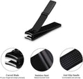 HAWATOUR Nail Clippers Set, Ultra Sharp Sturdy Fingernail and Toenail Clipper Cutters with Visibly Tin Case, Black