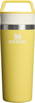STANLEY Cafe To Go Travel Mug 16 oz | Leakproof Two-Part Drink Through Lid | Tumbler Cup for Coffee, Tea and Drinks | Insulated Stainless Steel Coffee Mug | BPA-Free | Daffodil