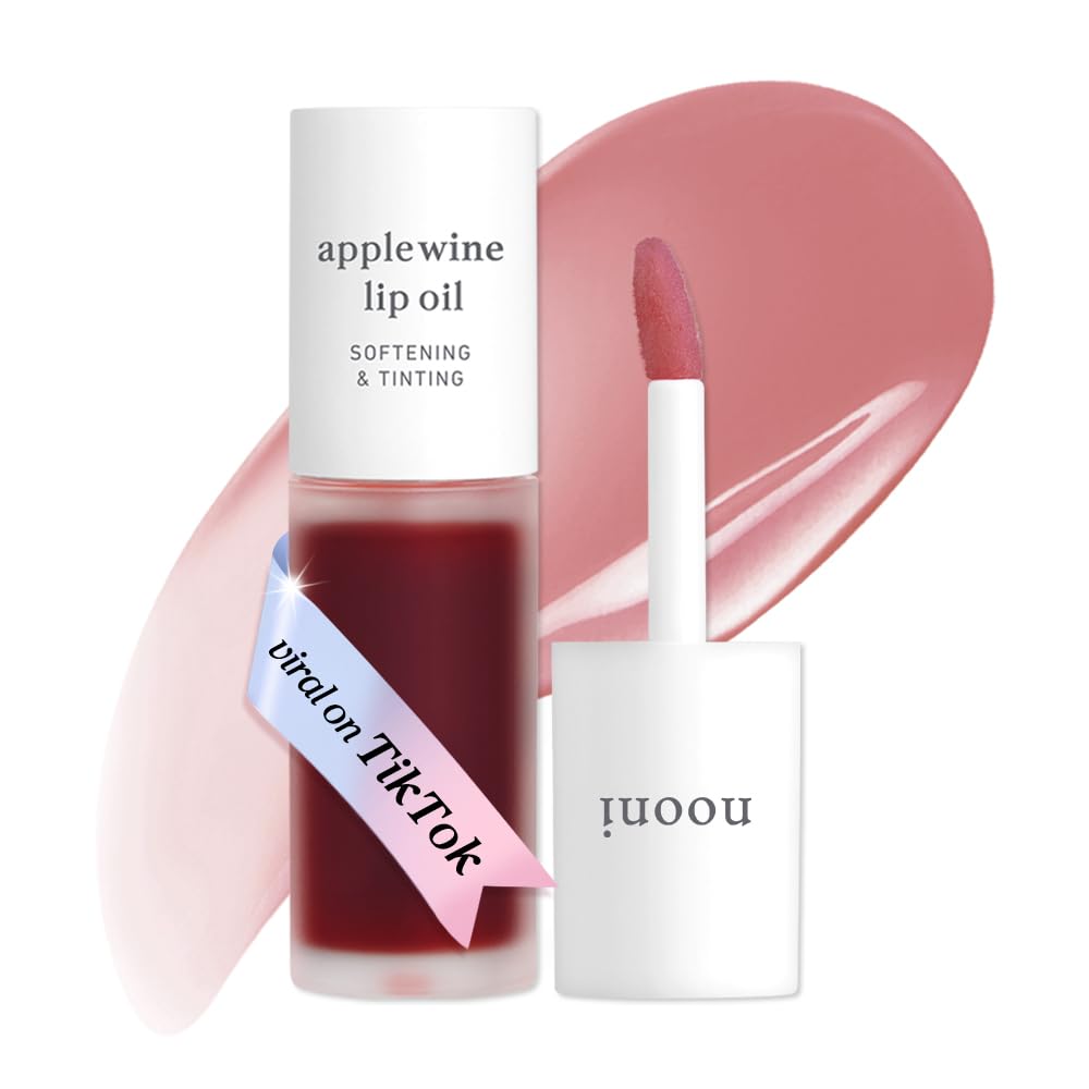 NOONI Korean Lip Oil - Applepeony | Long-Lasting, Moisturizing, Plumping, Revitalizing for Dry Lips, Waterproof, No Peel Off, Hydrating Lip Stain, Stocking Stuffers, Cute Stuff, 0.12 FL Oz