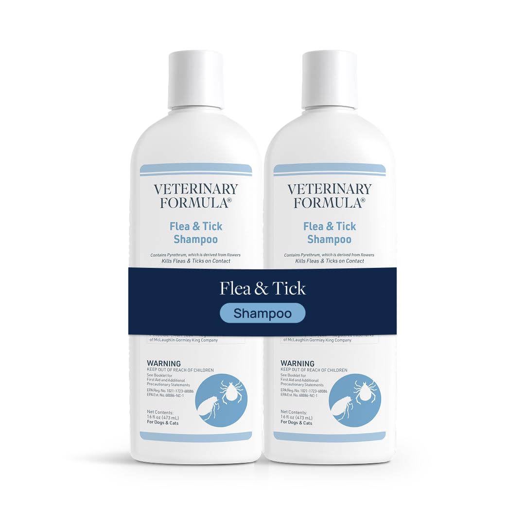 Veterinary Formula Flea and Tick Shampoo for Dogs and Cats, 16 oz