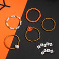 Halloween Bracelets Set for Women,10Pcs Stocking Stuffer Clay Preppy Heishi Boo Skull Charm Beads Stackable Bracelet Adjustable Friendship Holiday Stretch Jewelry Gift