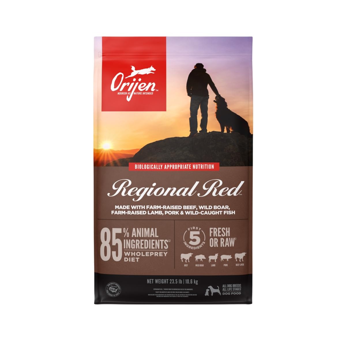 ORIJEN Grain Free WHOLEPREY Dry Dog Food Original Recipe 23.5lb. Bag
