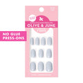Olive & June Super Stick Press-On Nails, Gelato Pink, Short, Round | No glue needed; 32 non-toxic tab nails in 16 sizes, easy on-off, non-damaging, 7-day wear; salon-quality mani at home