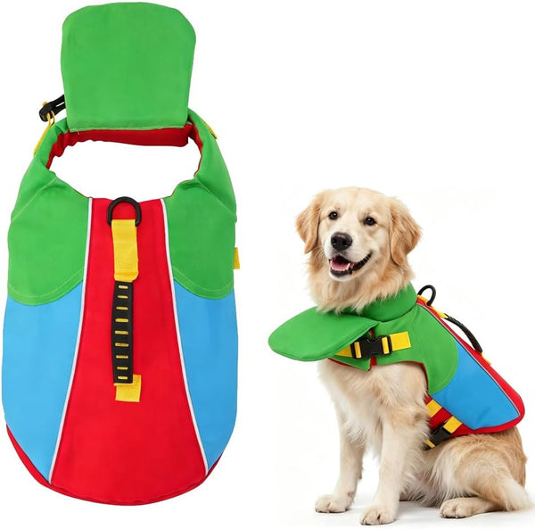 Dog Life Jacket with Chin Float, 2026 New Front Float Dog Life Jacket with Chin Support for Pool Boating, Dog Life Jackets with Head Support for French Bulldog (A, X-Small)