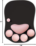 WESAPPINC Cat Paw Mouse Pad with Wrist Support Soft Silicone Wrist Rests Non Slip Ergonomic Mousepad for Office Computer Gaming Desk Decor (10.7x7.8x0.9'') (Black Cherry), large