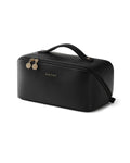 EACHY Travel Makeup Bag, Large Capacity Cosmetic Bag for Women, Waterproof PU Leather, Flat Open Portable Toiletry Bag for Skincare, Brushes & Travel Essentials